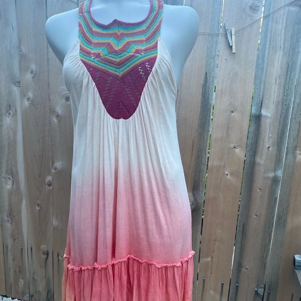 Free People Ombre Belle Fleur Crochet Tunic dress